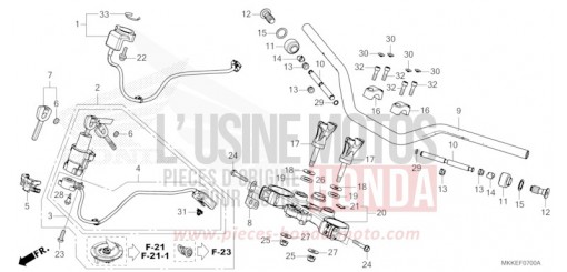 HANDLE PIPE/TOP BRIDGE CRF1000DK de 2019